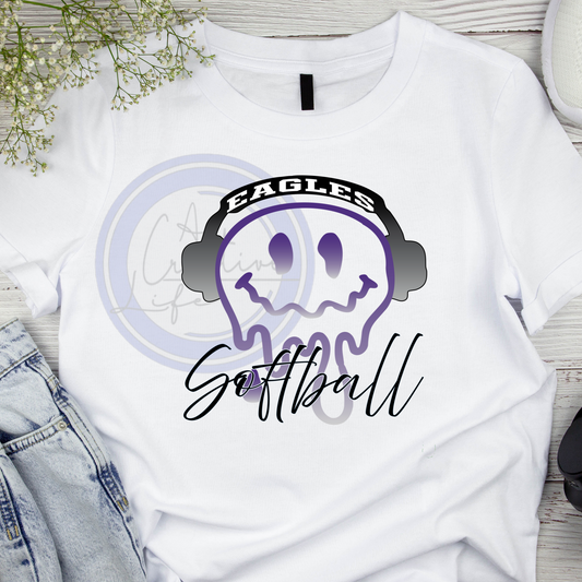 Smiley Face Headphones Eagles (customized)