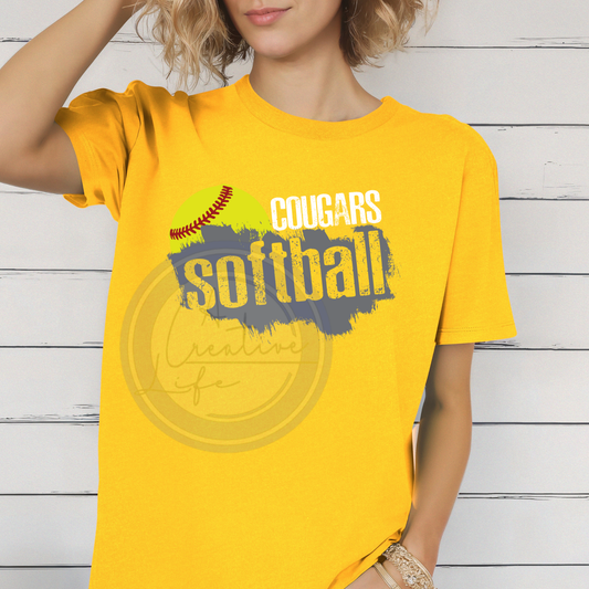 Paint Swipe Softball Cougars (customized)