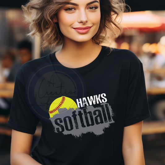 Paint Swipe Softball Hawks (customized)