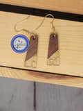 Wood and Water Drop Gold Fleck Resin Drop
