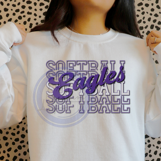 Stacked Softball Eagles (customized)